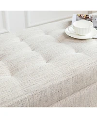 Clihome Storage Ottoman Bench for Bedroom End of Bed Bench Foot of Bed Bench Entryway Bench