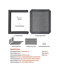 Zeus and Ruta Elevated Cat Bed for Large Cats Portable Raised Cat Cot with Xl Gray Pillow Indoor Outdoor Use