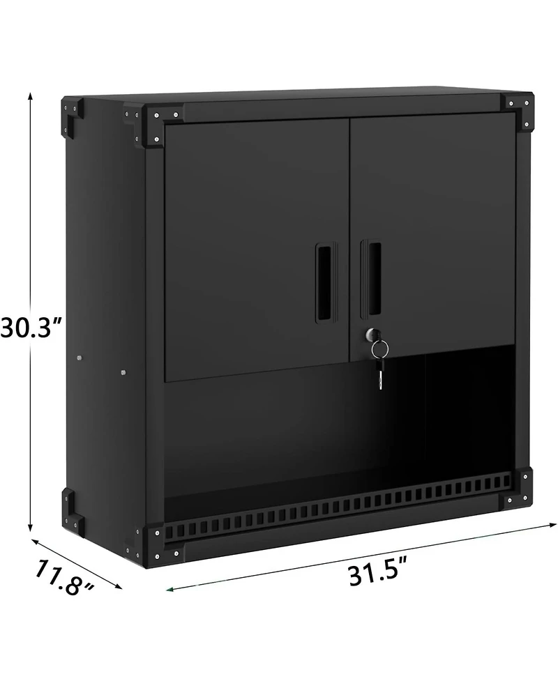 gaomon Heavy Duty Steel Wall Cabinet with Lock, Hanging Storage Organizer with Shelves, Rust-Resistant Garage, Workshop