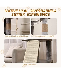 gaomon Cat Tree, 66.9-Inch Cat Tower with Litter Box Enclosure, with Hammock, Washable