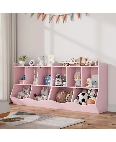 gaomon Toy Bookshelf and Bookcase, Multi Shelf with Cubby Organizer Cabinet for Storage Books and Toys, for Bedroom, Playroom, Hallway