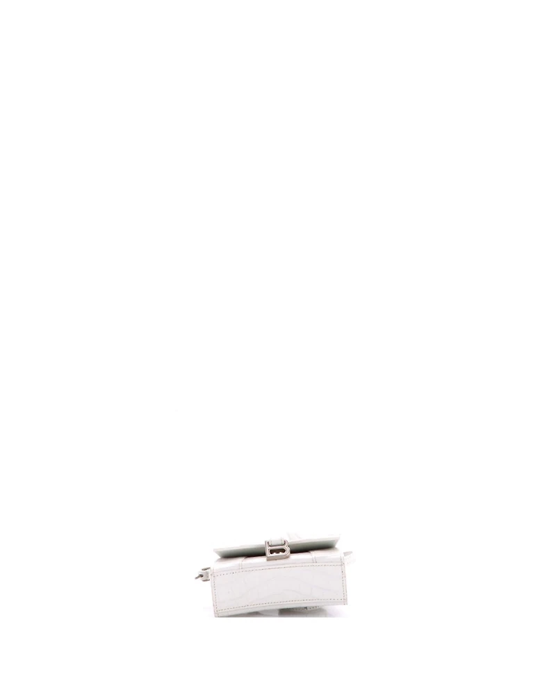 Pre-Owned Balenciaga Mini Hourglass Top Handle Bag Embossed Leather