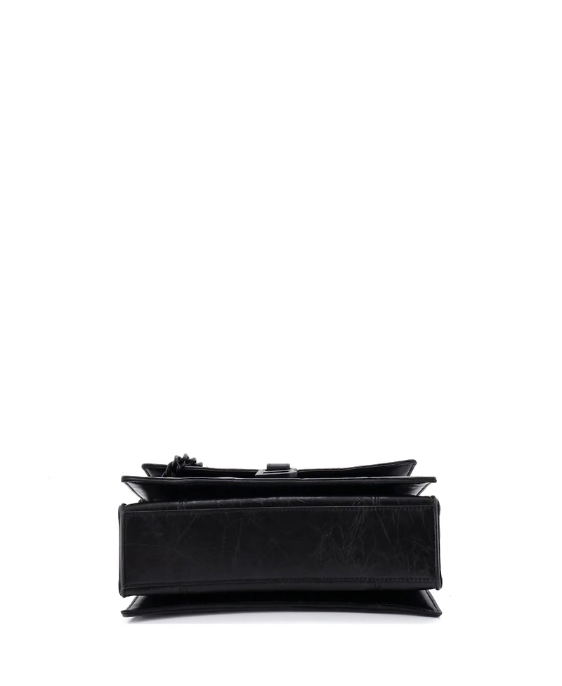 Pre-Owned Balenciaga Crush Chain Flap Bag Quilted Crushed Calfskin