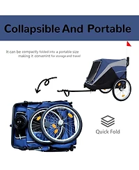 Zeus & Ruta 2-in-1 Cat Trailer Cart with Detachable Hitch Push Handle Quick Release Wheel Storage