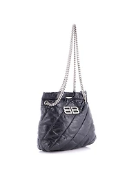 Pre-Owned Balenciaga Xs Crush Chain Tote Quilted Crushed Calfskin