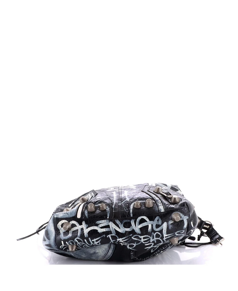 Pre-Owned Balenciaga Medium Le Cagole Graffiti Men Tote Leather