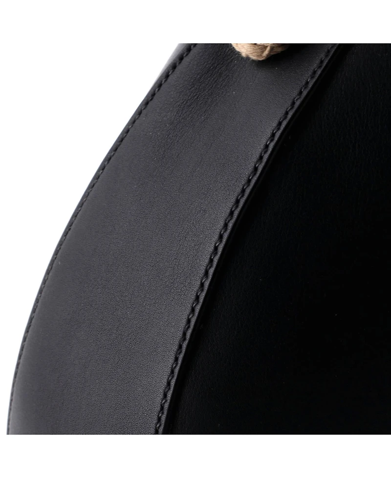 Pre-Owned Prada Tambour Shoulder Bag Leather with Rope Detail