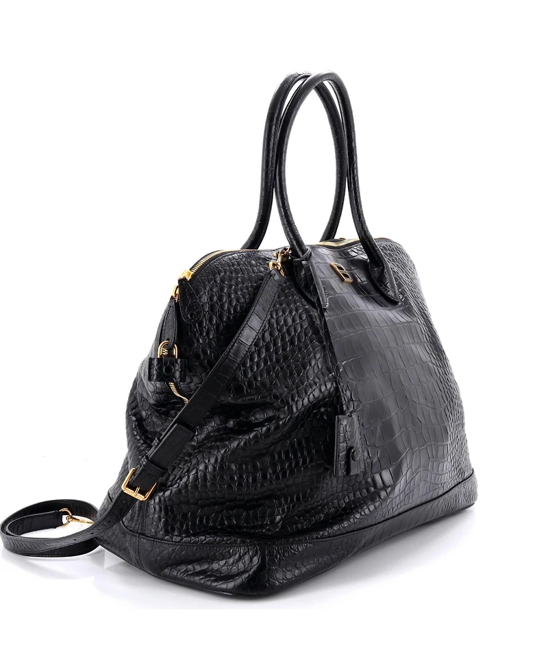 Pre-Owned Balenciaga Large Ville Bag Embossed Leather