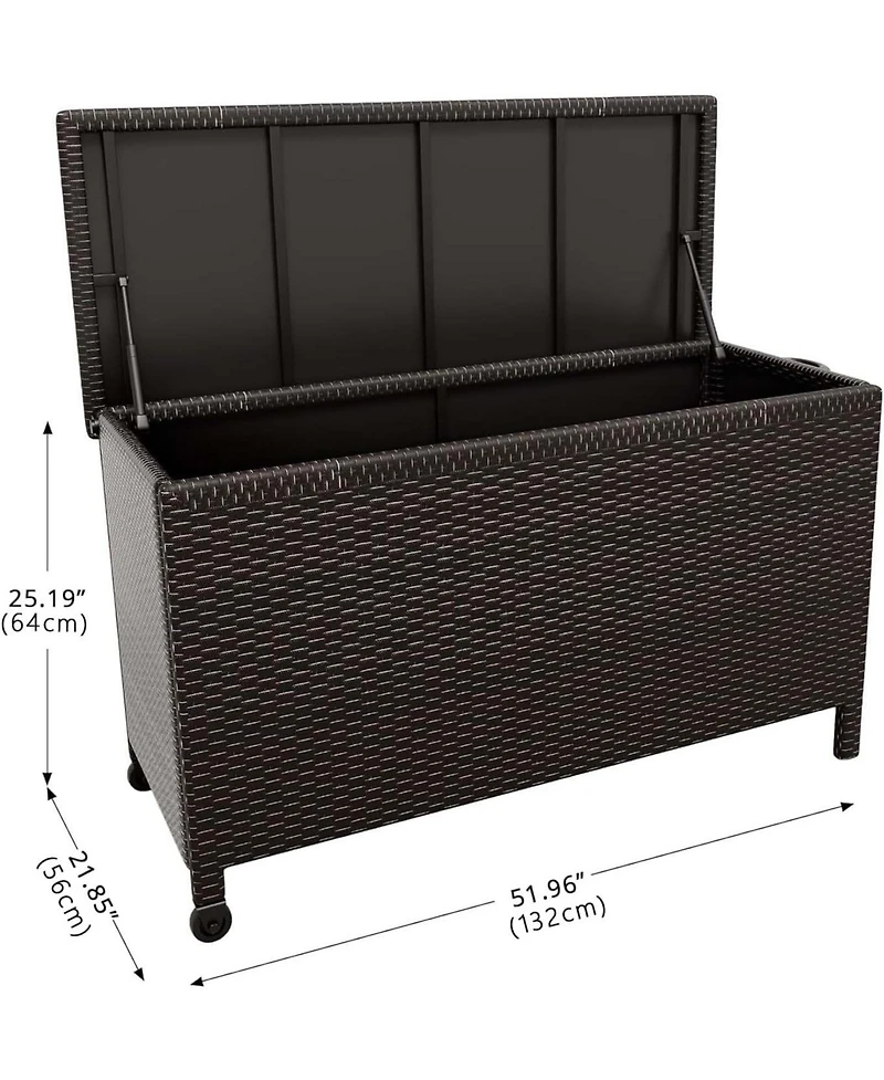 gaomon Wicker Deck Box, 125 Gallon All-Weather Outdoor Storage Rattan Bin for Patio Furniture, Cushions