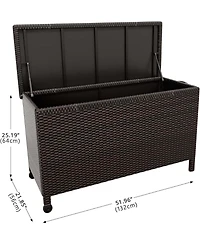 gaomon Wicker Deck Box, 125 Gallon All-Weather Outdoor Storage Rattan Bin for Patio Furniture, Cushions