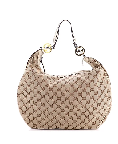 Pre-Owned Gucci Large Twins Hobo Gg Canvas