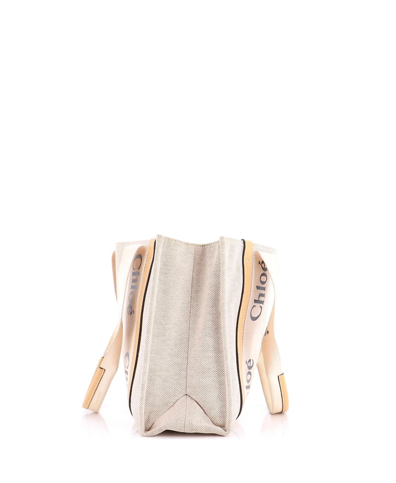 Pre-Owned Chloe Medium Woody Tote Canvas with Leather