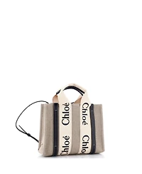 Pre-Owned Chloe Small Woody Tote Canvas with Leather