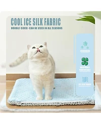 Aronkl 2 in 1 Self Warming Cooling Pet Mat Machine Washable Portable for Cats Dogs All Seasons