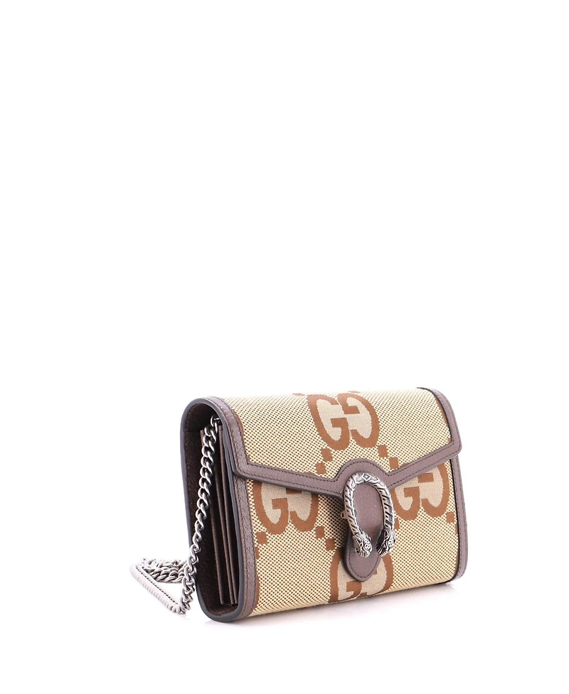 Pre-Owned Gucci Small Dionysus Chain Wallet Jumbo Gg Canvas