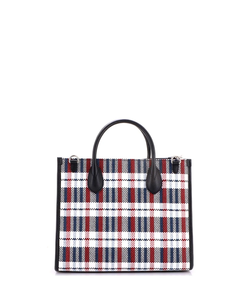 Pre-Owned Gucci Small Iccug Tote Embroidered Faux Raffia