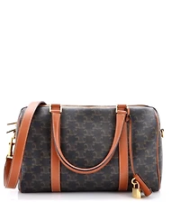 Pre-Owned Celine Medium Boston Bag Triomphe Coated Canvas
