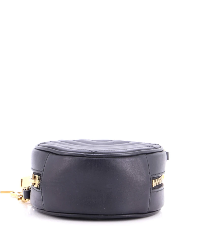 Pre-Owned Saint Laurent Small Classic Monogram Round Bubble Bag Quilted Leather