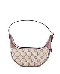 Pre-Owned Gucci Mini Ophidia Half Moon Bag Gg Coated Canvas