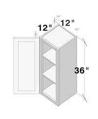 Boyel Living W12" x H36" Full Overlay Glass Cabinet Door for Custom Wall Cabinetry