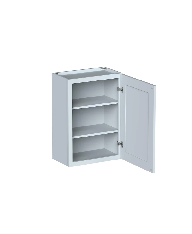 Boyel Living W21" Dove Wall Cabinet with Full Overlay Hdf Door for Custom Kitchen or Bathroom