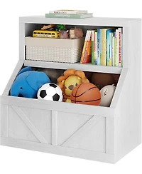 gaomon 2-Tier Kids Bookshelf and Toy Storage Organizer, Toddler Bookcase with Cabinet for Playroom and Bedroom