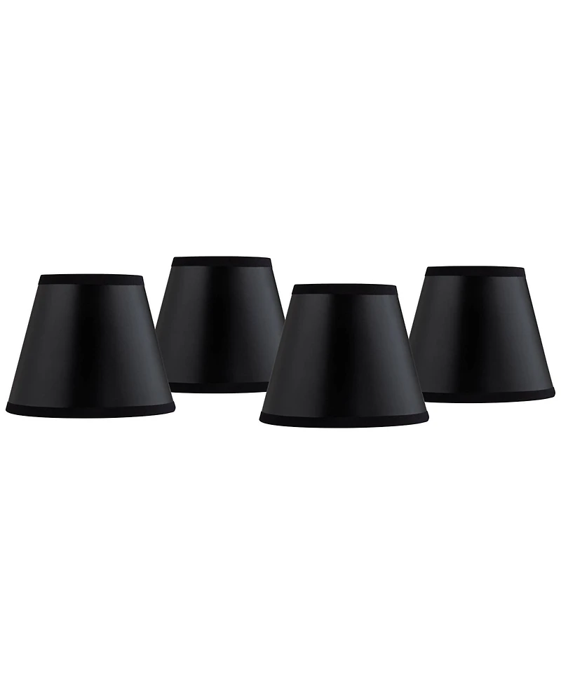 Springcrest Set of Empire Chandelier Lamp Shades Paper Small 3" Top x 5" Bottom x " High Candelabra Clip-On Fitting