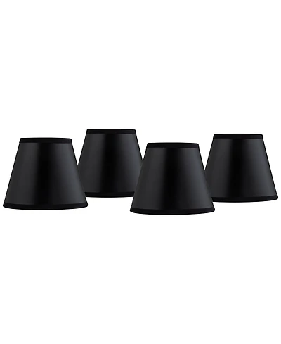 Springcrest Set of Empire Chandelier Lamp Shades Paper Small 3" Top x 5" Bottom x " High Candelabra Clip-On Fitting