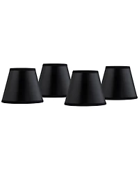 Springcrest Set of Empire Chandelier Lamp Shades Paper Small 3" Top x 5" Bottom x " High Candelabra Clip-On Fitting