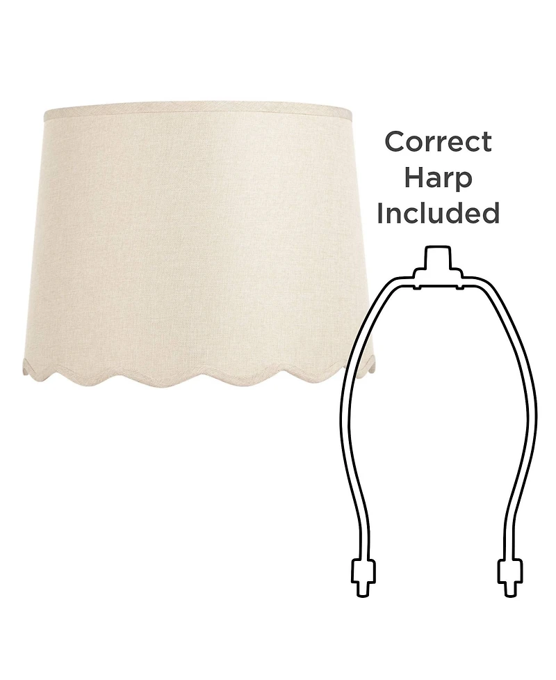 Springcrest Mylie Cream Scallop Drum Shade 13x15x11x11
