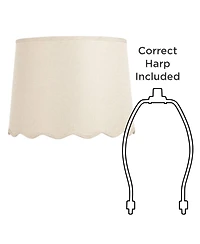 Springcrest Mylie Cream Scallop Drum Shade 13x15x11x11