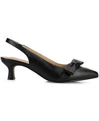Journee Collection Women's Paloma Bow Kitten Heel Slingback Pumps