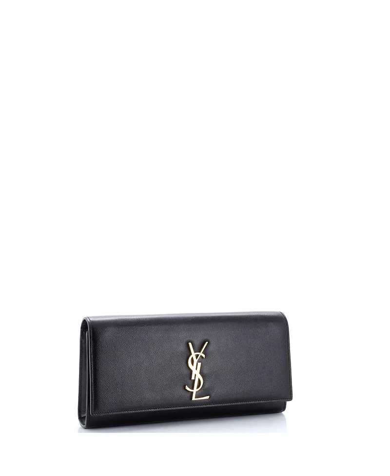 Pre-Owned Saint Laurent Long Classic Monogram Clutch Leather