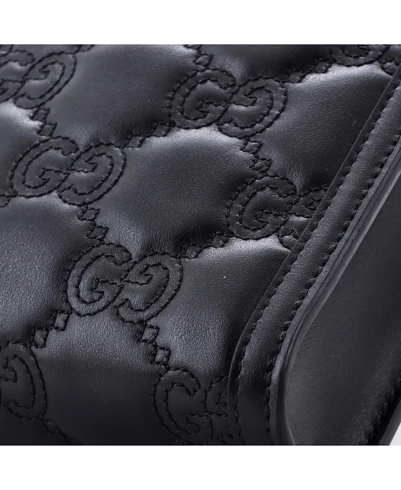 Pre-Owned Gucci Mini Top Handle Crossbody Bag Gg Matelasse Leather