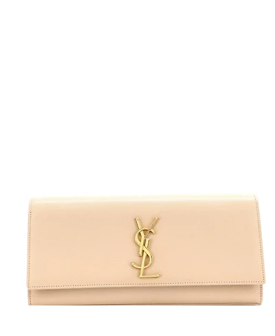 Pre-Owned Saint Laurent Long Classic Monogram Clutch Leather