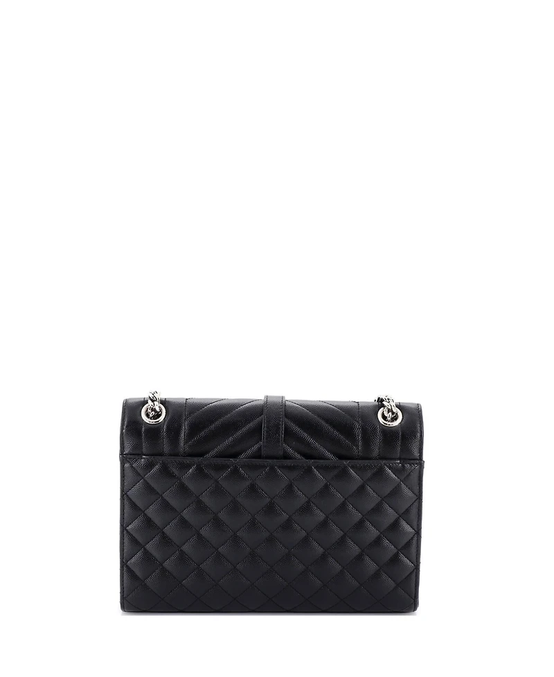 Pre-Owned Saint Laurent Medium Classic Monogram Envelope Satchel Mixed Matelasse Leather