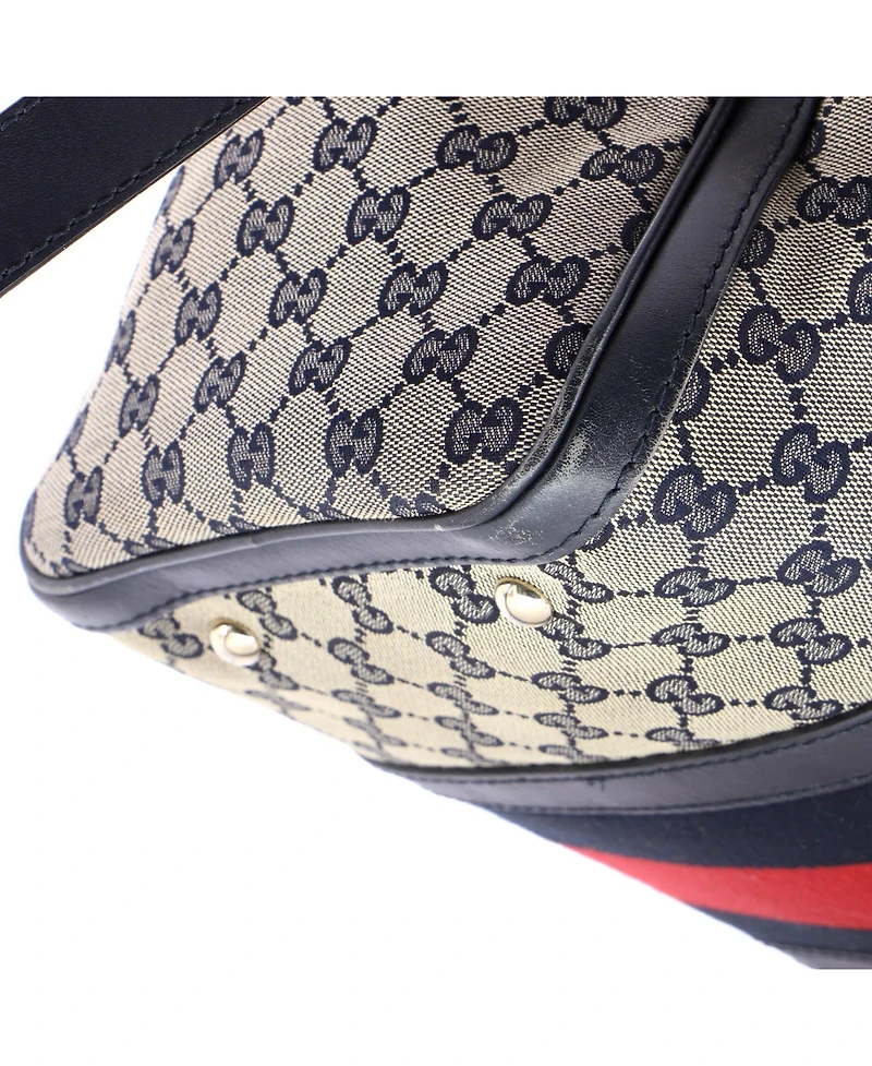 Pre-Owned Gucci Medium Vintage Web Boston Bag Gg Canvas