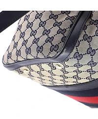 Pre-Owned Gucci Medium Vintage Web Boston Bag Gg Canvas