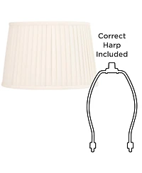Springcrest Mapo 14" Top x 17" Bottom x 11" High x 11" Slant Lamp Shade Replacement Drum Softback Washer Harp Finial