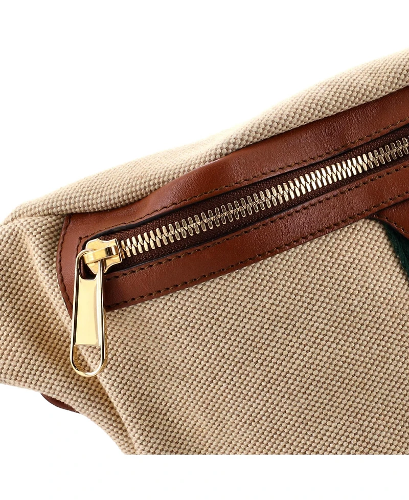 Pre-Owned Gucci Large Zip Belt Bag Vintage Web Canvas