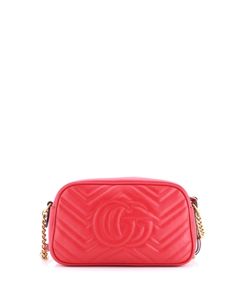 Pre-Owned Gucci Small Gg Marmont Shoulder Bag Matelasse Leather