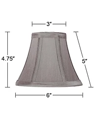 Springcrest Set of 4 Bell Chip Chandelier Lamp Shades Pewter Small High Candelabra Clip-On Fitting