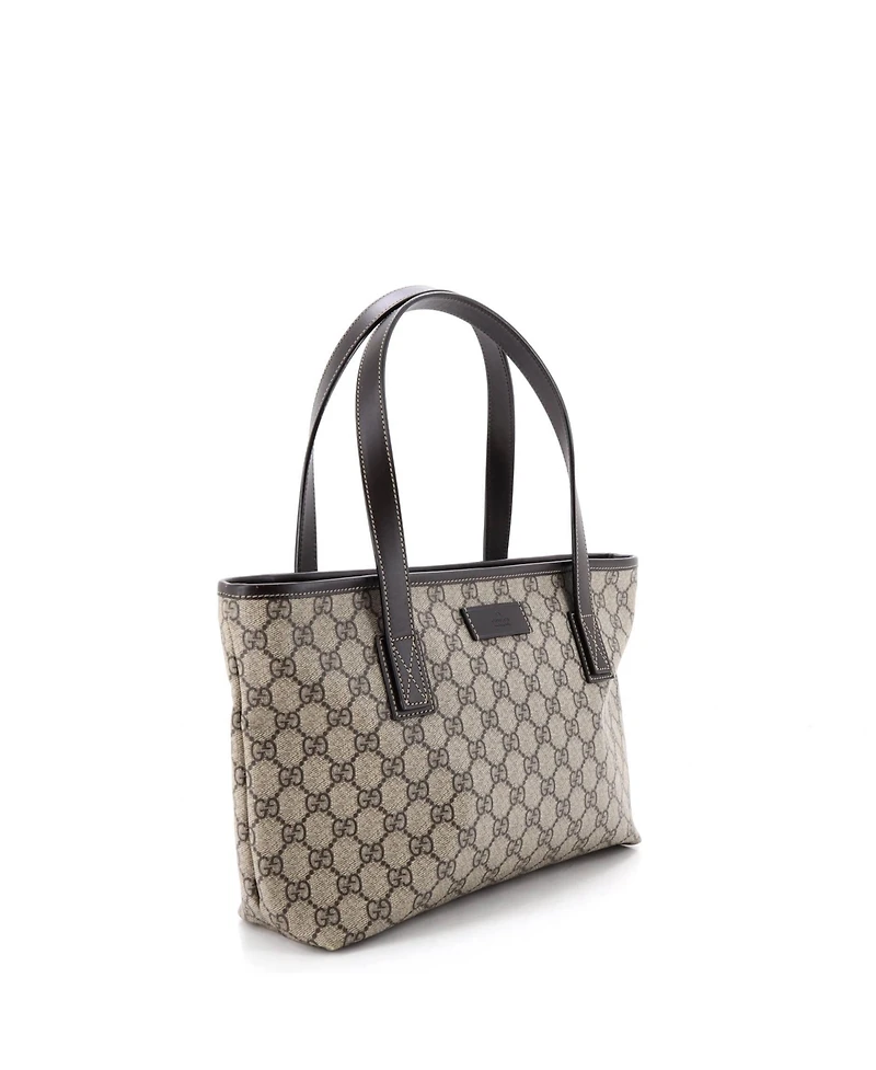 Pre-Owned Gucci Small Plus Tote Gg Coated Canvas with Leather