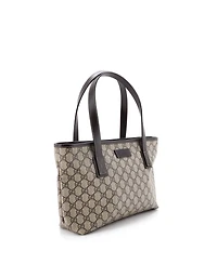 Pre-Owned Gucci Small Plus Tote Gg Coated Canvas with Leather