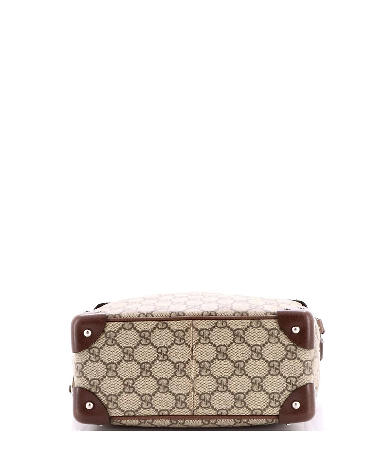 Pre-Owned Gucci Trunk Shoulder Bag Gg Coated Canvas with Studded Leather