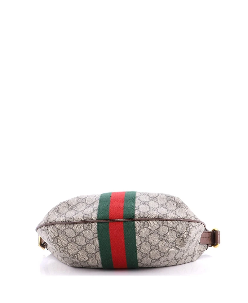 Pre-Owned Gucci Small Ophidia Half Moon Hobo Gg Coated Canvas