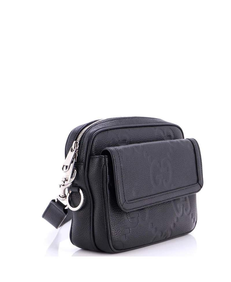 Pre-Owned Gucci Small Front Pocket Crossbody Messenger Jumbo Gg Embossed Leather