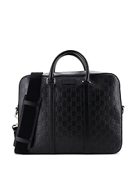 Pre-Owned Gucci Medium Signature Convertible Briefcase Guccissima Leather