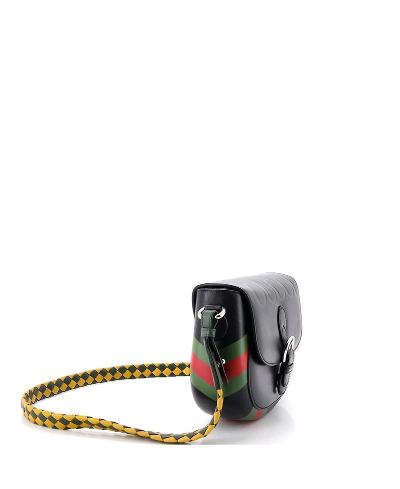 Pre-Owned Gucci Charisma Flap Shoulder Bag Embossed Leather