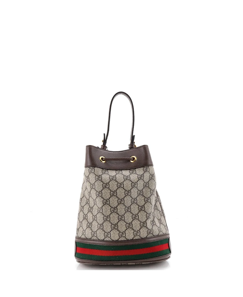 Pre-Owned Gucci Small Ophidia Bucket Bag Gg Coated Canvas